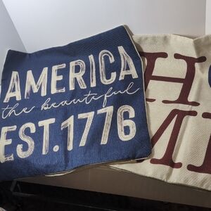 Patriotic Throw Pillow Covers - 18" Square W/Zippers